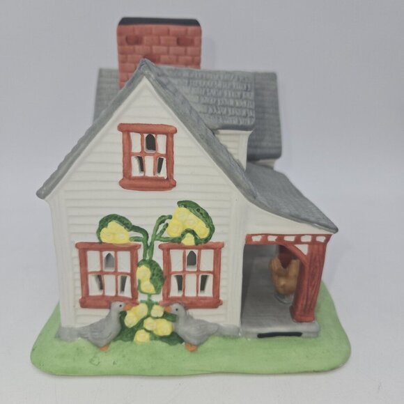 Partylite Village Farmhouse Ceramic Porcelain Tealight Candle Holder PO532 EUC 1 - Picture 5 of 12